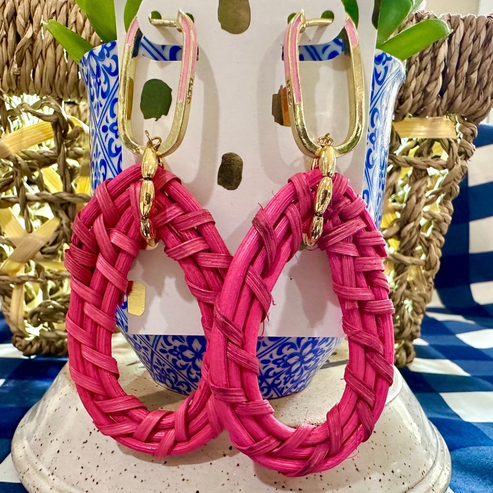 Wicker Teardrop Earrings